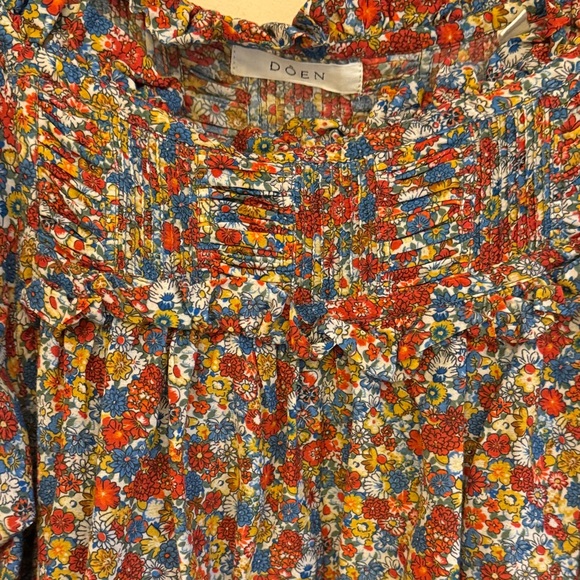 Doen Floral Blouse - Red, Blue, Yellow - Picture 5 of 6
